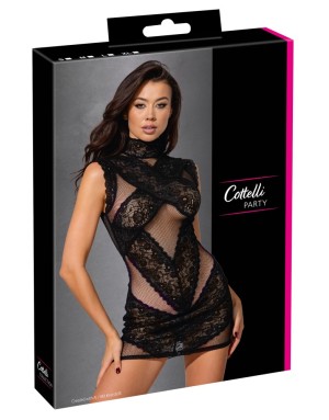 Cottelli PARTY – Robe résille noire & dentelle