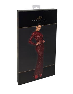 Robe fendue en tulle floqué Kink Royal F383 - Noir Handmade