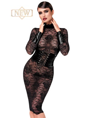 Robe corset Noirelle F375 - Noir Handmade