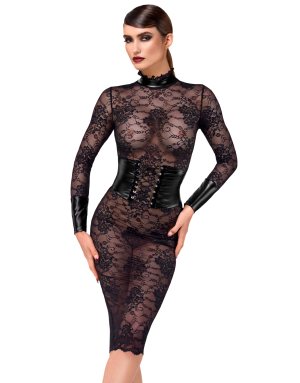 Robe corset Noirelle F375 - Noir Handmade