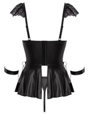 Ensemble de lingerie 3 pièces Cottelli Bondage – Sensualité et Éclat Noir