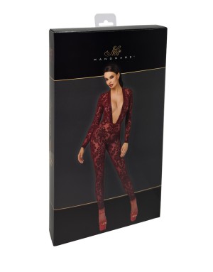 Combinaison en tulle floqué Kink Royal F382 - Noir Handmade