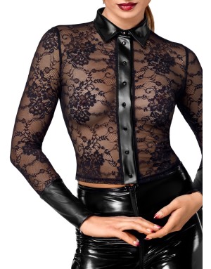 Chemise Dentelle Noirelle F377 – Élégance sensuelle par Noir Handmade