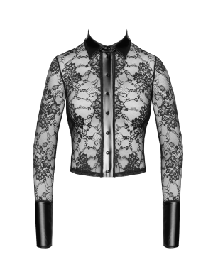 Chemise dentelle Noirelle F377 - Noir Handmade
