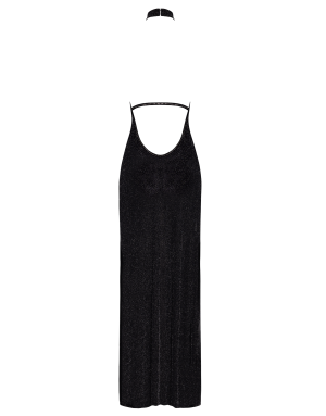 Robe longue Onyx F372 Noir Handmade – Séduction & Glamour