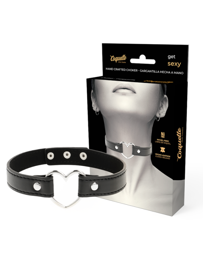 COQUETTE CHIC DESIRE - COLLIER CUIR VEGAN FEMME ACCESSOIRE COEUR