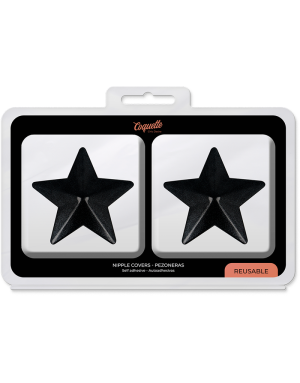 Cache-tétons Étoiles Noires – Coquette Chic Désir | Accessoire sensuel métal