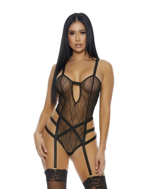See You Peeking Teddy en Mesh Transparent – Séduction Couture