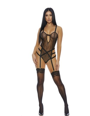 See You Peeking Teddy en Mesh Transparent – Séduction Couture