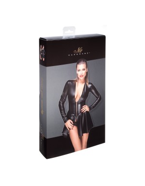 Robe corsage Wetlook noir handmade – Élégance fatale & sensualité luxe