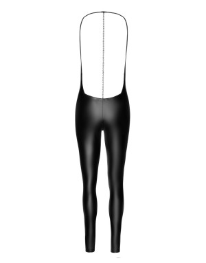 Combinaison bijou Mirage wetlook noir – Élégance sensuelle couture
