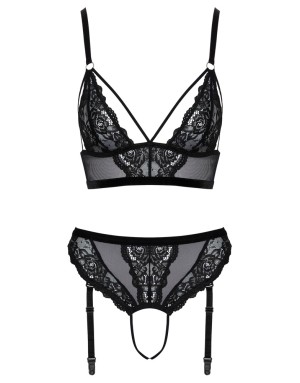 Bralette sensuelle à lanières & slip ouvert – Ensemble lingerie luxe