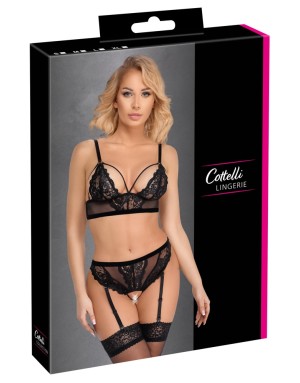 Bralette sensuelle à lanières & slip ouvert