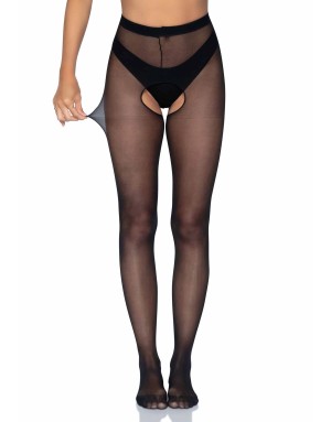 Collant Transparent Ouvert à l’Entrejambe – Élégance Sensuelle Absolue