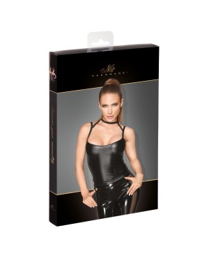 Top Femme Wetlook avec Tour de Cou – Élégance Fetish Chic