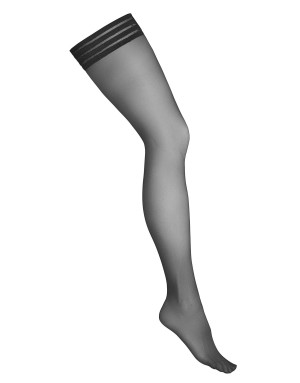 Bas autofixants noirs 20 DEN – Élégance sensuelle et féminité