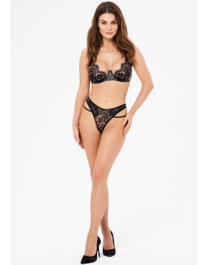 Lingerie Set Noir Dentelle & Wetlook – Kotek