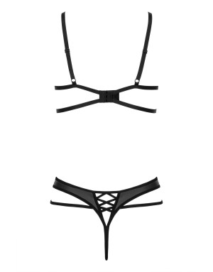 Lingerie Set Noir Dentelle & Wetlook – Kotek