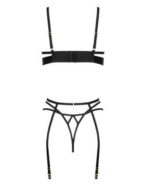 Ensemble Dessous 3 Pièces en Dentelle Noire – Kotek