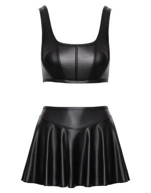 Mini-jupe sensuelle avec top corset – Ensemble glamour et audacieux